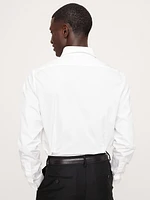Slim-Fit Cotton Poplin Tuxedo Shirt with Spread Collar