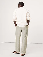 Relaxed Linen-Cotton Pull-On Beach Pant