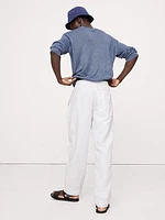 Relaxed Linen-Cotton Pull-On Beach Pant