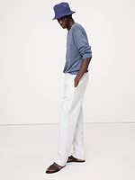Relaxed Linen-Cotton Pull-On Beach Pant
