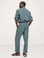 Straight Linen Pull-On Pant