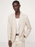 Herringbone Cotton-Linen Suit Jacket