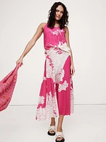 Matte Silk Midi Skirt