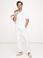 Wide-Ribbed Cotton Knit Shirt