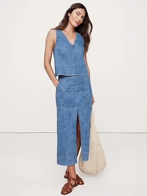 Denim Midi Skirt