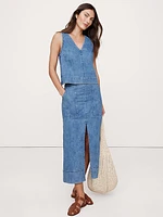 Denim Midi Skirt