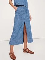 Denim Midi Skirt