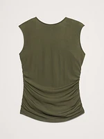 Crepe Knit Open-Back Top
