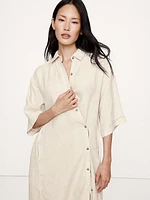 Linen Asymmetrical Shirt Dress
