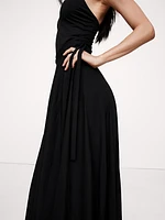 Cross-Back Jersey Maxi Dress