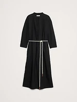 Cotton Poplin Split-Neck Shirt Dress