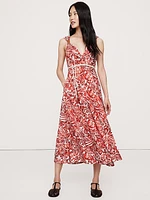 Cotton Poplin Wrap Maxi Dress
