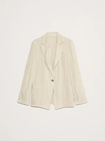 Linen-Viscose Open-Back Blazer