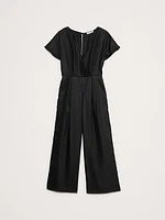 Linen V-Neck Jumpsuit