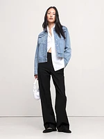 High-Rise Modern Straight Siena Italian Wool Pant