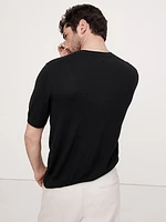 Cashmere-Silk Short-Sleeve Sweater