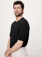 Cashmere-Silk Short-Sleeve Sweater