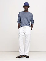 Relaxed Linen-Cotton Pull-On Beach Pant