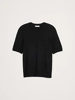 Cashmere-Silk Short-Sleeve Sweater