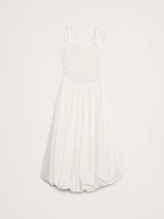 Mixed Media Bubble-Hem Maxi Dress