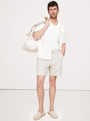 7" Linen-Cotton Pull-On Short
