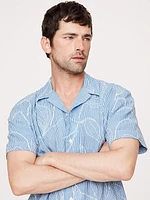 Standard-Fit Embroidered Linen Resort Shirt