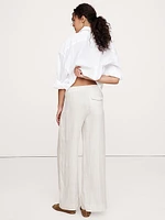 High-Rise Wide-Leg Linen Pull-On Pant