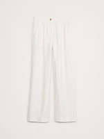 High-Rise Wide-Leg Linen Pull-On Pant