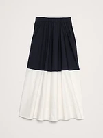 Color-Block Cotton Poplin Maxi Skirt