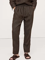 Straight Linen Pull-On Pant