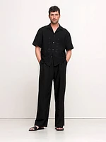 Standard-Fit Embroidered Tencel™-Linen Resort Shirt