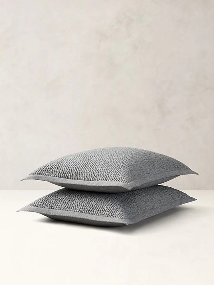 Hand-Stitched Cotton-Cashmere Sham Set