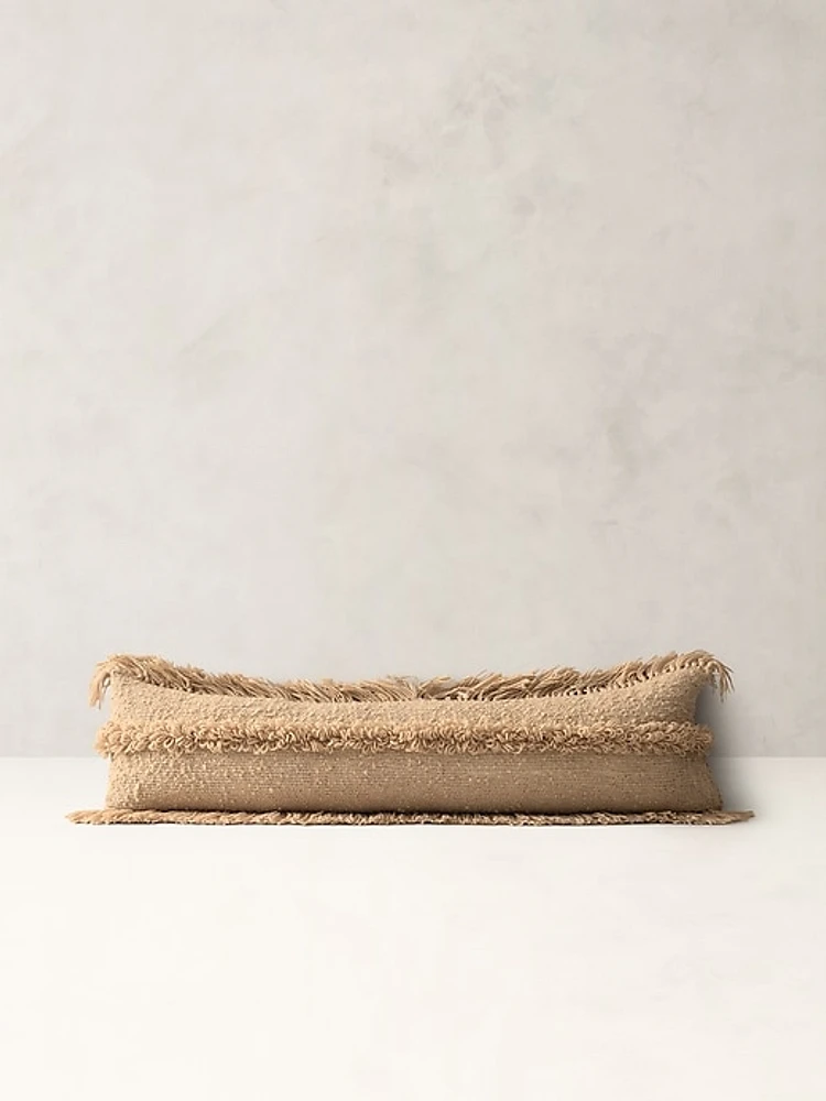 Fringed Clara Lenza Wool Pillow