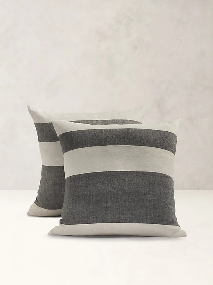 Bold Stripe Linen Sham Set