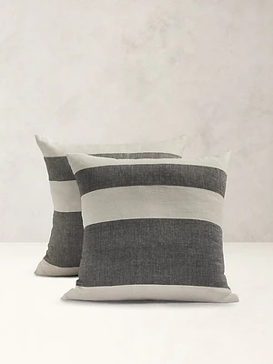 Bold Stripe Linen Sham Set