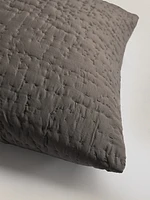 Hand-Stitched Abstract Silk Sham
