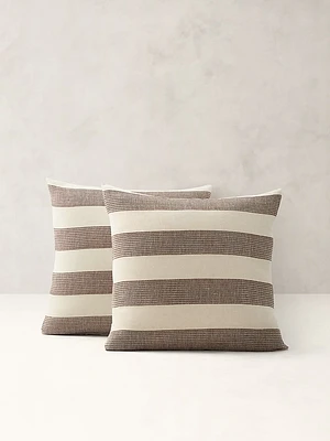 Corded-Stripe Linen Shams