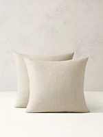 Textured-Stripe Linen Sham Set