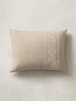 Embroidered Linen-Cotton Sham Set