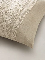 Embroidered Linen-Cotton Sham Set