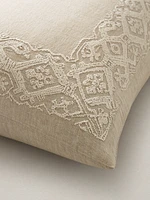 Embroidered Linen-Cotton Sham Set