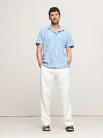 Standard-Fit Embroidered Linen Resort Shirt