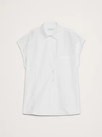 Oversized Cotton Poplin Asymmetrical Tunic