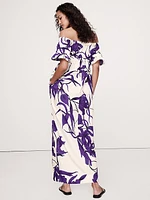 Cotton Poplin Off-The-Shoulder Maxi Dress