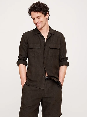 Standard-Fit Linen Resort Shirt