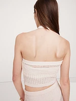 Cotton Crochet Mesh Halter Top