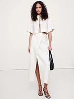 Linen Wrap Maxi Skirt
