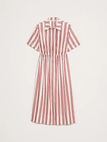 Cotton Poplin Open-Back Shirt Dress