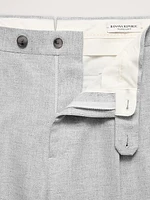 Herringbone Linen-Cotton Suit Pant