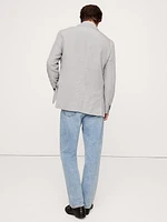 Relaxed Double-Breasted Tencel™-Linen Suit Jacket